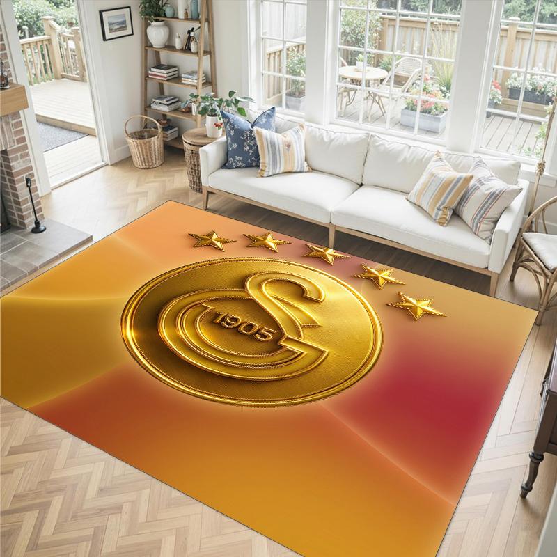 Tappeto in Velluto di Cristallo Design Galatasaray FC Accogliente Non?Tappeto Stampato Antiscivolo per Camera da Letto Soggiorno Ingresso