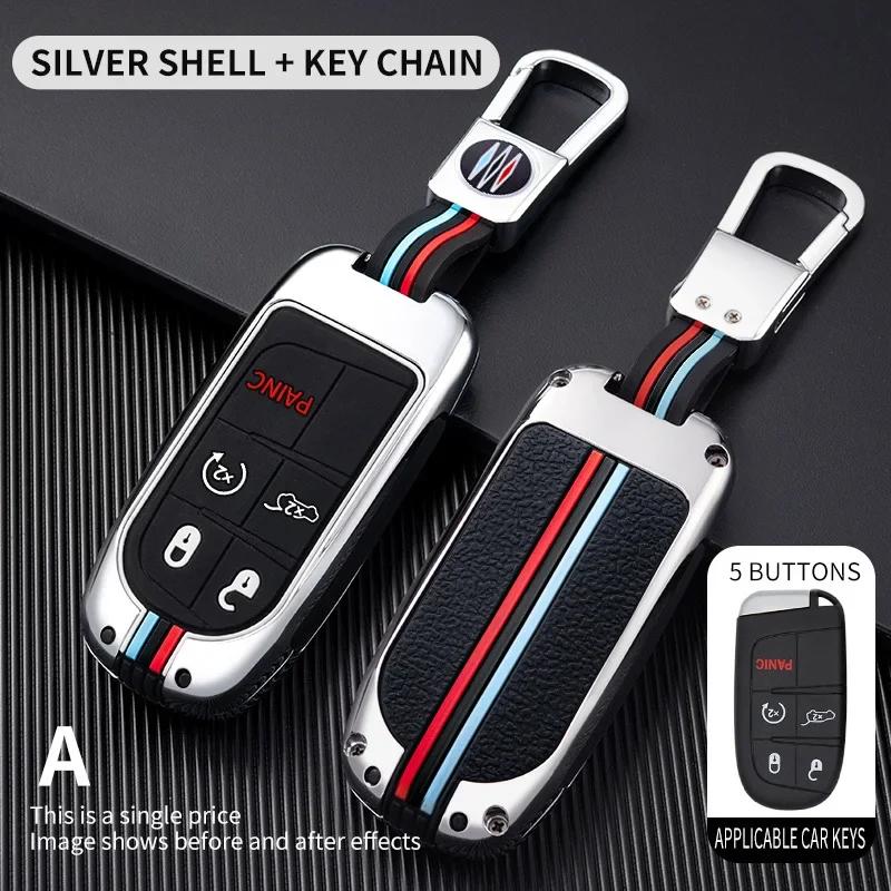 Metal  Car Key Cover Case Fob For Jeep Renegade Compass Grand Cherokee For Chrysler 300C Wrangler Dodge Car Accessaries