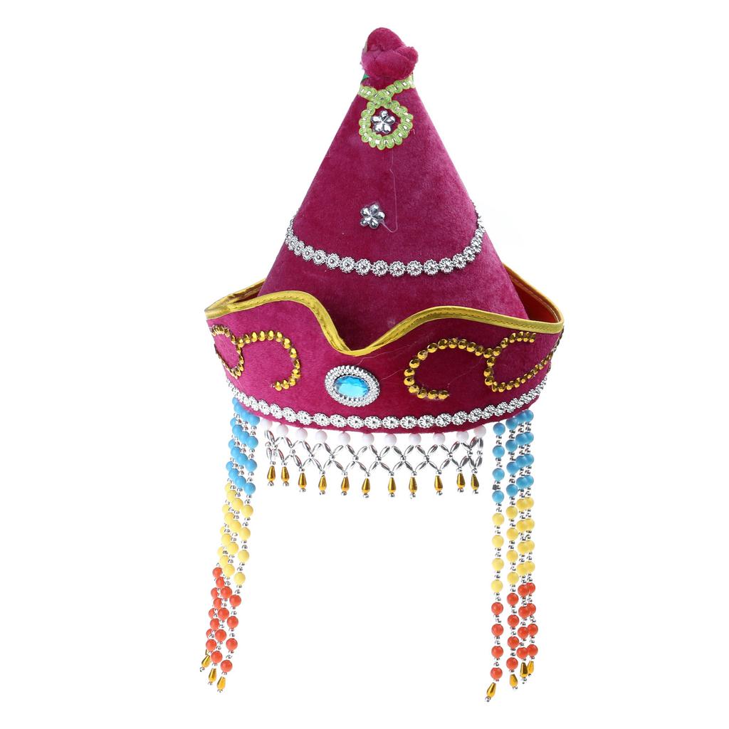 Mongolian Hat for Adult Children Ethnic Mongolian Dance Costume Hat for Performances Stage Props Head Accessories