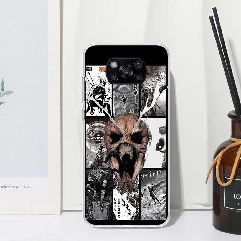 One P-Punch-Man Garou Phone Case For Xiaomi Poco X7 X6 X5 M7 M8 Pro F7 Ultra Redmi 15C 15 13C 13 12C 12 10 10C 10A Art Fundas Po