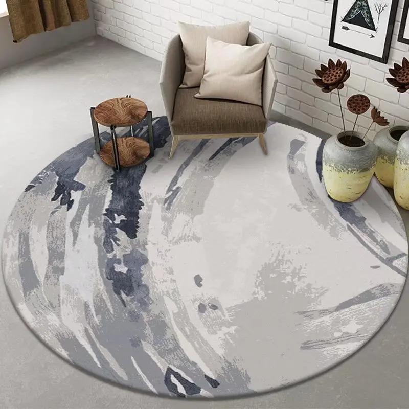 Abstract Art Round Rug Living Room Sofa Bedroom Decorative Carpet Computer Chair Floor Mat Non-Slip