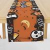 Festive Reindeer Pine Printed Table Runner Heatproof Linen Fabric Tablecloth for Home Decoration