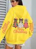 Merry Christmas Colorful Bow Tree Print Pattern Hoodie Jumper Autumn And Winter Sweater