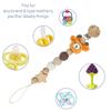 Baby Pacifier Holder Chain, Fashionable Teething Toy Lanyard Belt Wooden Clip Design Strap for Soother Teether