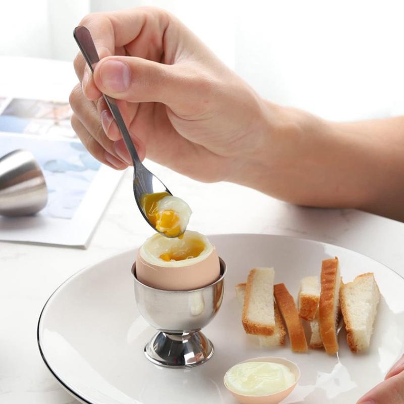 Egg Cup Holder Stainless Steel Egg Cups Plates Tableware Holder For Hard Soft Boiled Egg Kitchen Display