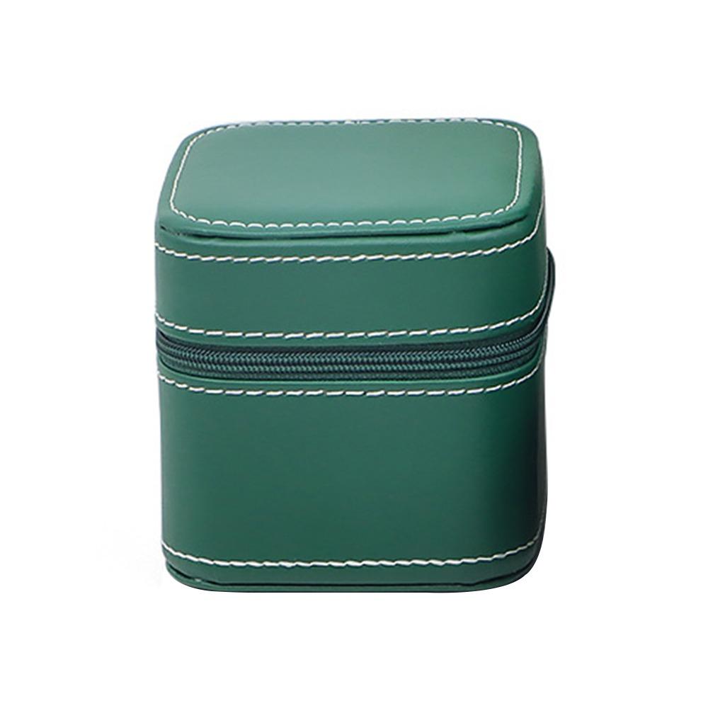 PU Leather Watch Box with Removable Cushion Portable Wristwatch Display Case Square Watch Packaging Box Watch Packaging Box зелёный