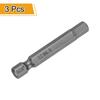 uxcell H6 Hex Bits, 6mm, 3-Piece Set, Hex Shank, Single-Head, Magnetic, for Electric Screwdrivers, 50mm Long, S2 Steel, for Electrical Construction, D