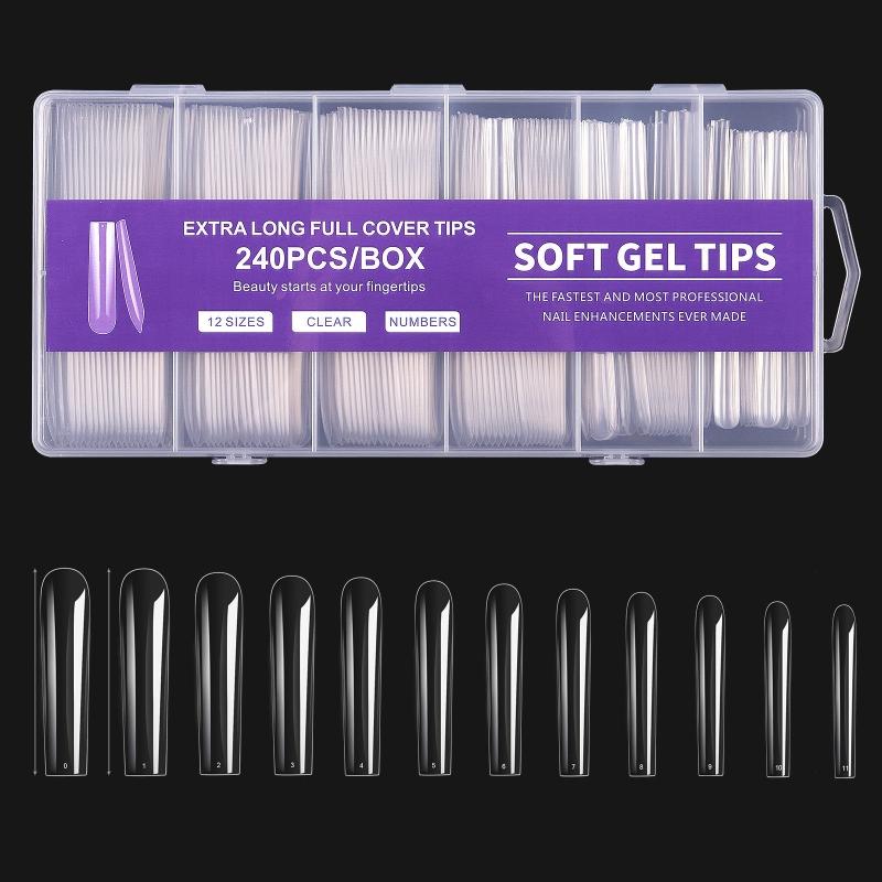 Kit di Punte per Unghie Full Cover in Gel Morbido per Estensioni Unghie Soak Off, Unghie Press-on