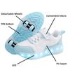 NEW Children's Roller Skating Shoes 4 Wheel LED Skating Shoes 2 in 1 Removable Pulley Skate Skating Parkour Sneaker with Wheels