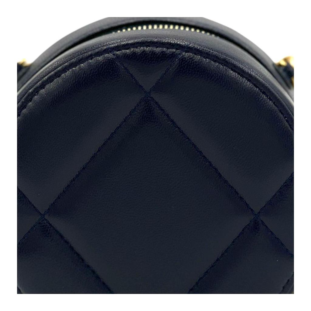 Chanel 19Bag Sheepskin Evening Bag, Round Bag, Handheld Shoulder Bag, Crossbody Bag Women's Dark Blue AP0945-B03211-N7384