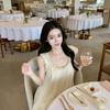 Sweet and Gentle Temperament, Lace-edged Pleated Nightgown, Thin Little Man Wearing a Travel Holiday Skirt, Zixia