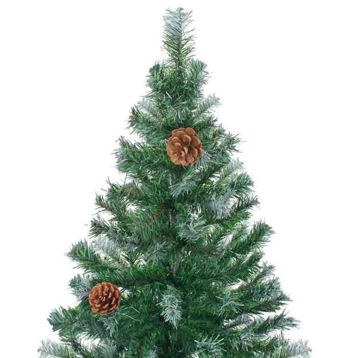 VidaXL Arbre de Noël Artificiel Pré-éclairé/Boules Pommes de Pin, Sapin de Noël avec LED, Décoration de Vacances, Ornement 3077700