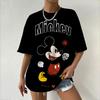Women's Summer Mickey Print Short-Sleeve T-Shirt, Vintage Loose Casual Trendy Streetwear Top
