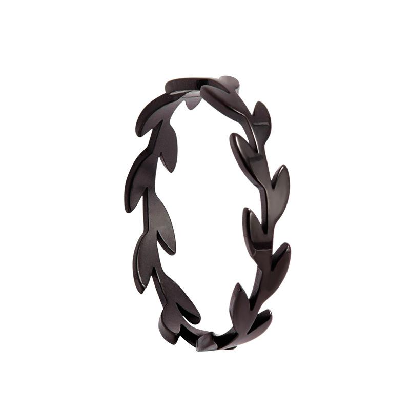 Simple Personality Stainless Steel Willow Branches Leaves Garlands Rings for Men Women Daily Wear Plant Flowers Finger Jewelry