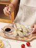2pcs Leaves Dumpling Plates Transparent Household Dim Sum  Snack Fruit