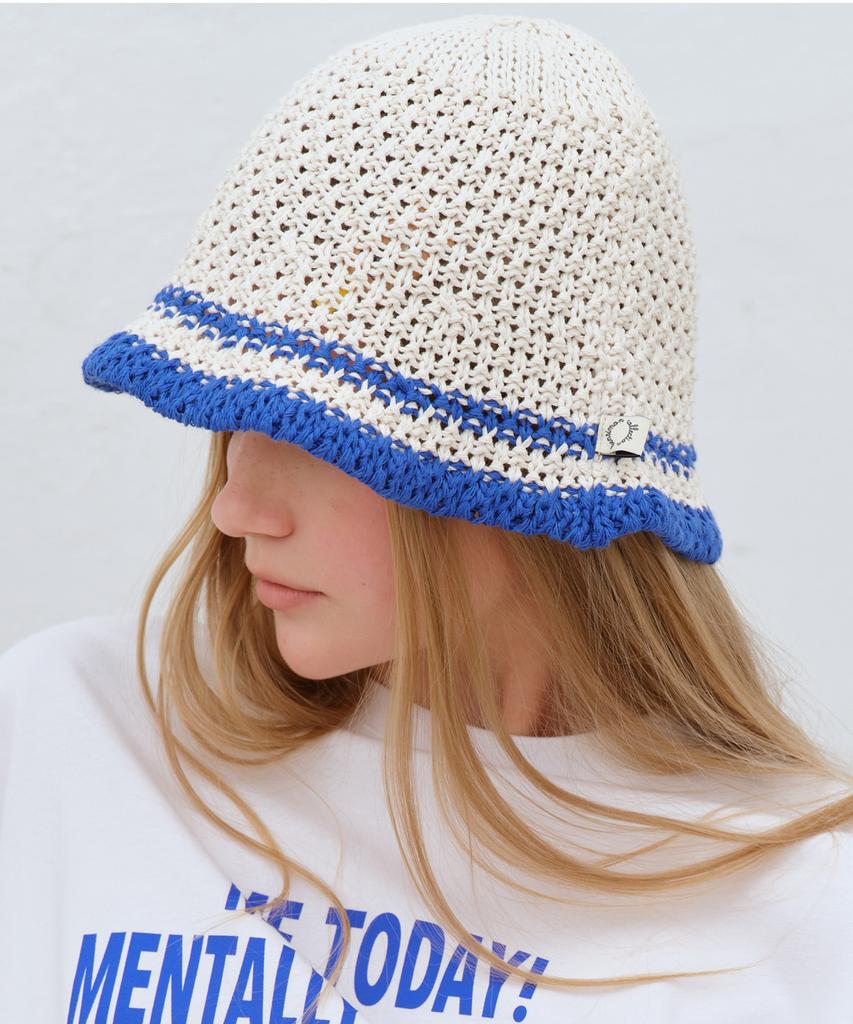 BENSIMON Stripe Bucket Hat - Blue