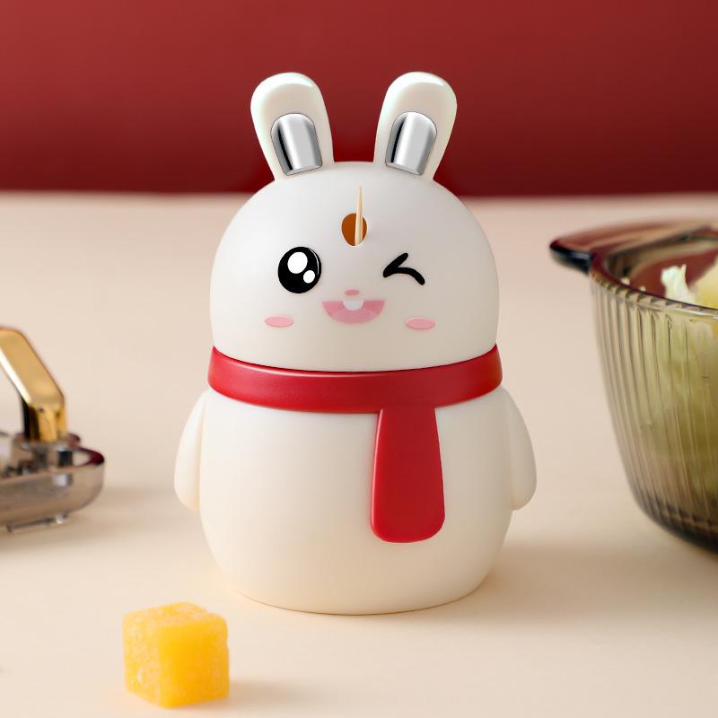 Cartoon Automatic Press-Type Toothpick Box: High-Quality Plastic Storage & Dispenser