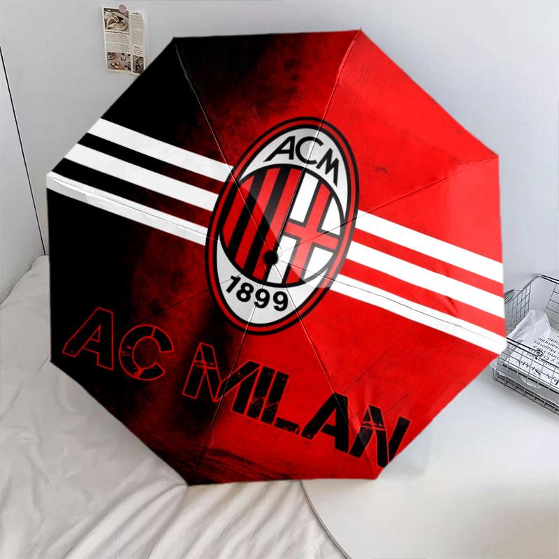 AC Milan logo pattern, automatic folding umbrella, portable and foldable design, 8 ribs, a Christmas or birthday gift.