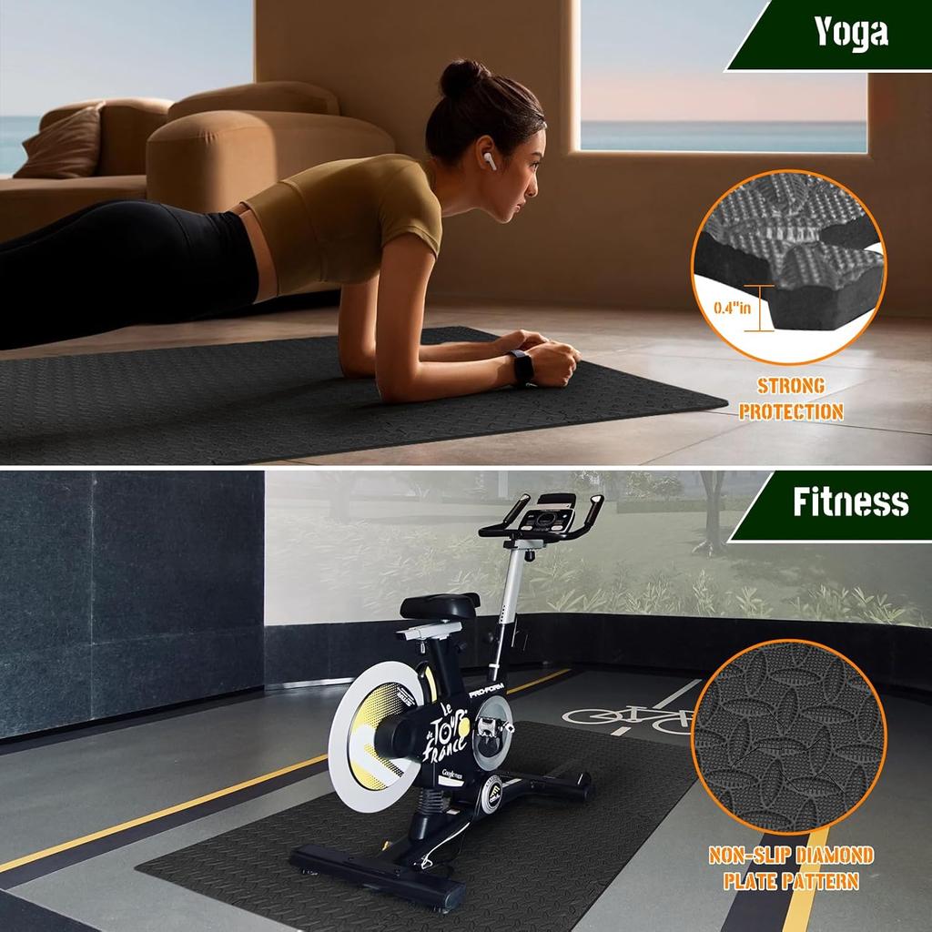 60cm EVA Foam Gym Floor Mats 8/12Pcs Interlocking Exercise Tiles Non-Slip Yoga Fitness Mat for Home Gym Equipment