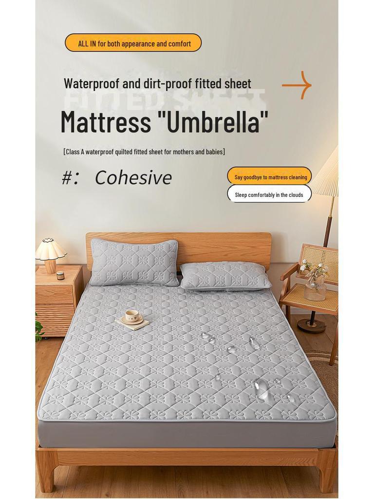 Wodoodporny Pikowany Ochraniacz na Materac Klasy A - Łóżko Podwójne, Oddychająca i Odporna na Wilgoć Narzuta