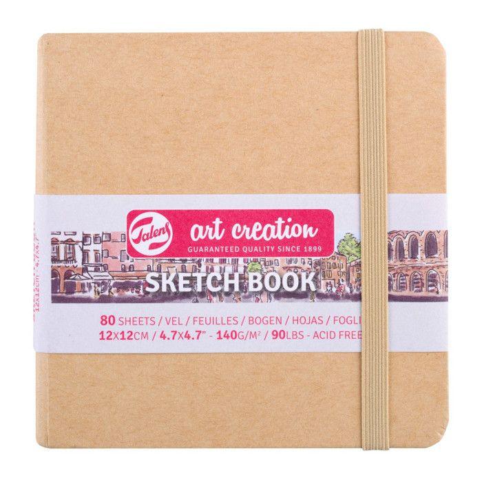 Carnet Croquis 12x12 cm - 80 feuilles - 140g - kraft beige - Royal Talens