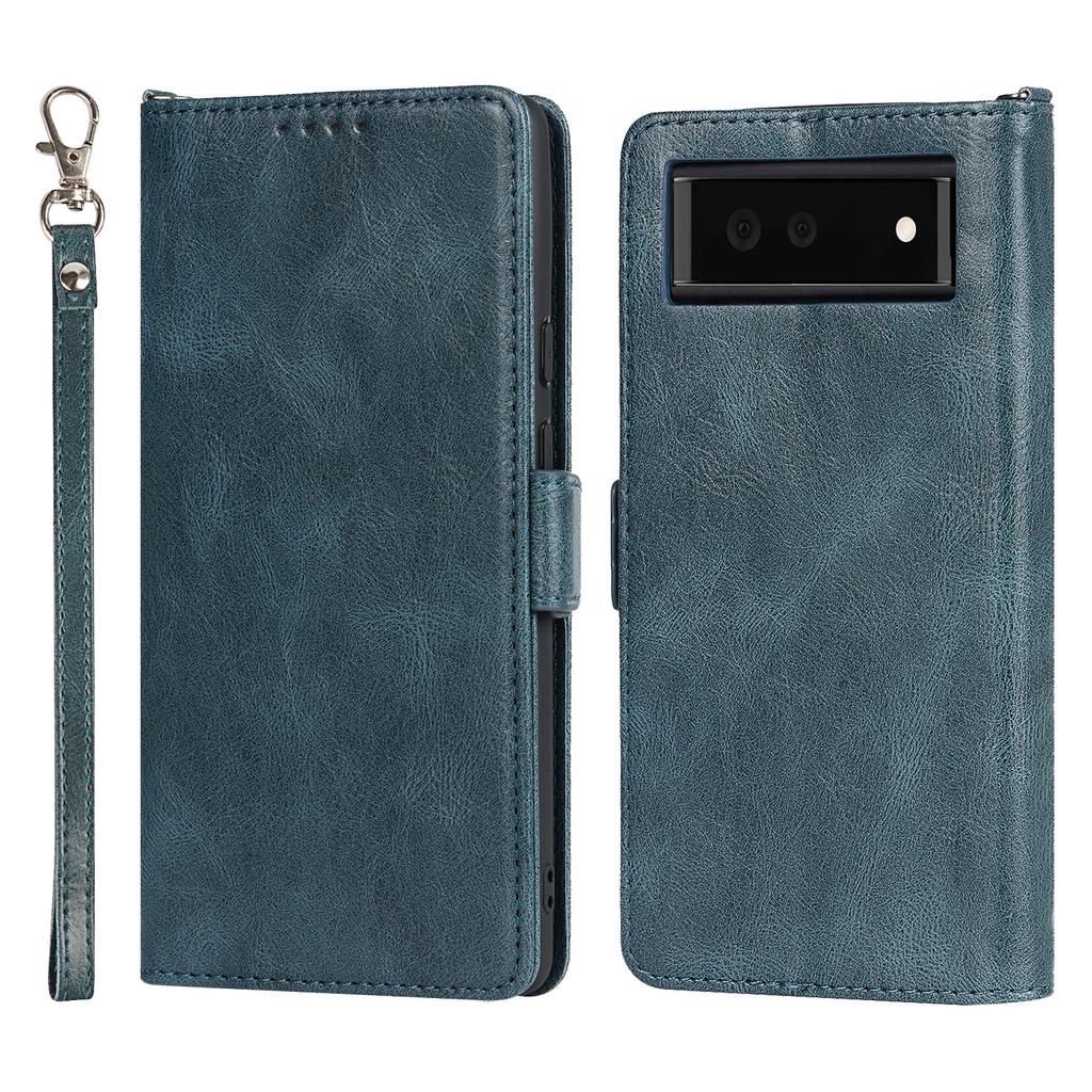 Suitable for Google Pixel 6 phone case, Google Pixel 6Pro mid-buckle retro double-fold clamshell leather case