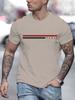2025 New Summer Men's Cotton Paris Letter Printing Casual  Sports Versatile Street Crew Neck Short Sleeve T-Shirt Top Large Size