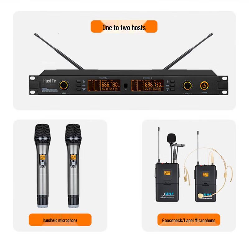 Huste DC-120-2 Wireless Dual Headset Conference Microphone System (CN version)