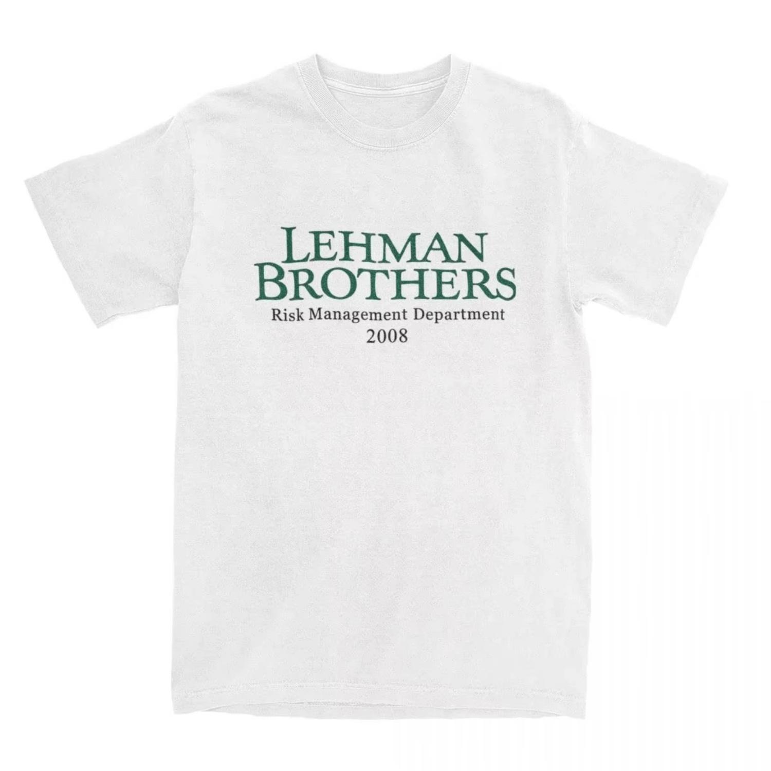 

T-Shirt Lehman Brothers Risk Management 2008 Financial T Shirts Bank Hippie Tee Shirt for Beach Casual Short Sleeve Tees S чёрный