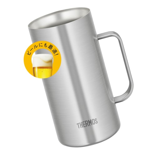 Thermos Vacuum Insulated Mug, 1L, Stainless Steel, Dishwasher Safe, Thermos Flask Design, Keeps Beer Hot or Cold, JDK-1001 S1