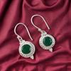 Green Onyx Gemstone 925 Sterling Silver Jewelry Handmade Women Earrings 1.43" EE-117-13
