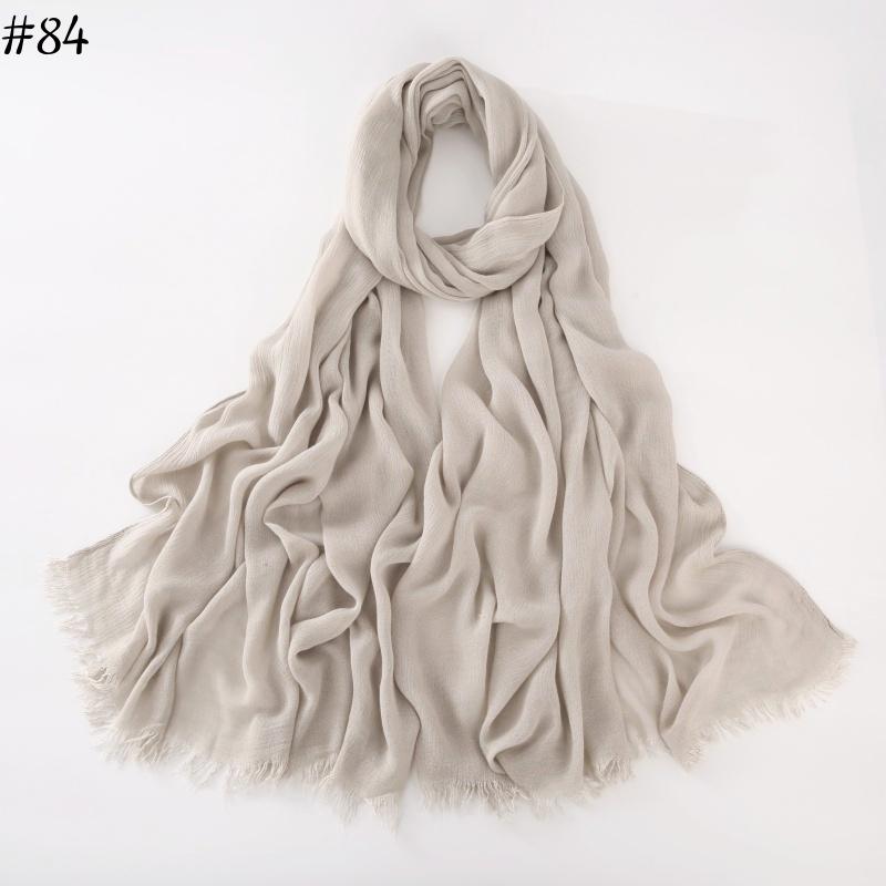 95 Colors Soft Cotton Viscose Scarf Rayon Material Muslim Hijab Mid Eastern Plain Solid Color Headscarf With Tassel