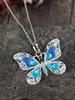 A rhinestone butterfly pendant necklace suitable for daily wear and holiday gifts