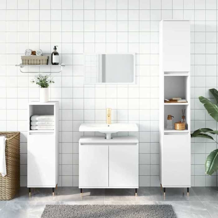 VidaXL Armoire de salle de bain blanc 58x33x60 cm bois d'ingénierie 831572