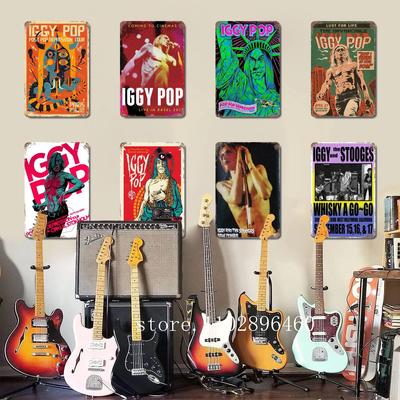 Iggy Pop Band Metal Plaques & Signs Wall Decor Vintage Tin Signs Captain Metal Poster Decor for Bar Pub Club Wall Decoration