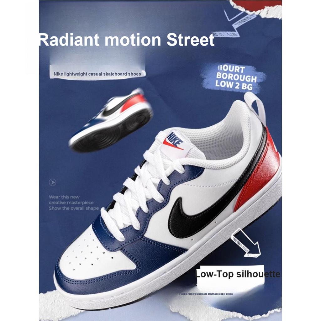 Nike Scarpe da ginnastica Court Borough Low 2 GS USA per bambini Bianco Blu notte Nero DO7446-101