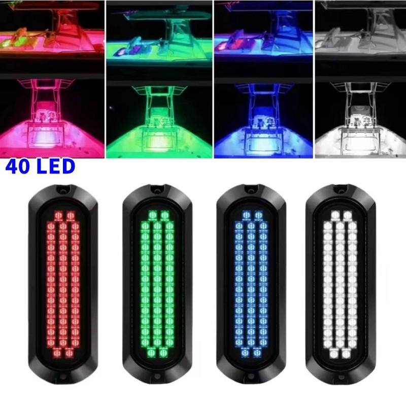 40 LED Yacht Underwater Boat Light Submersible Marine Navigation Light Waterproof Pontoon Transom Boat Lamp Yacht Accessories