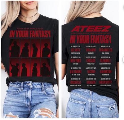 Tričko ATEEZ 2025 World Tour, Tričko s dátumami turné In Your Fantasy