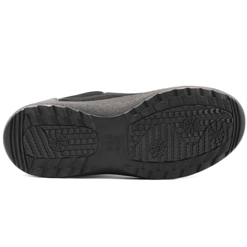 Rustieke Heren Casual Sneakers Veters, Breed, Lichtgewicht, Antislip, Zwart, Maat 25,5 cm, 3E