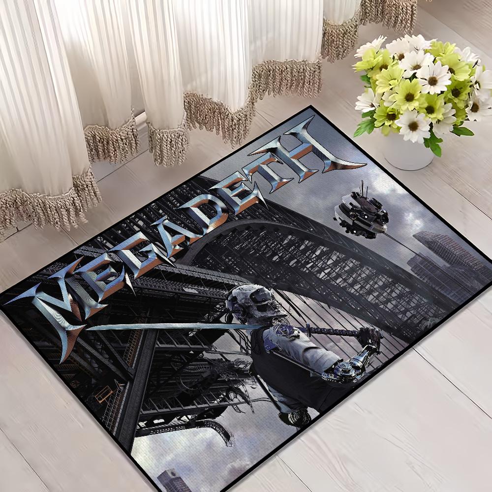 

M-Megadeth Банда Дверной коврик Добро пожаловать Вход Балкон Ванная Комната Пол Нескользящий Ковер Спальня Ковер Домашнее Украшение 40x60cm