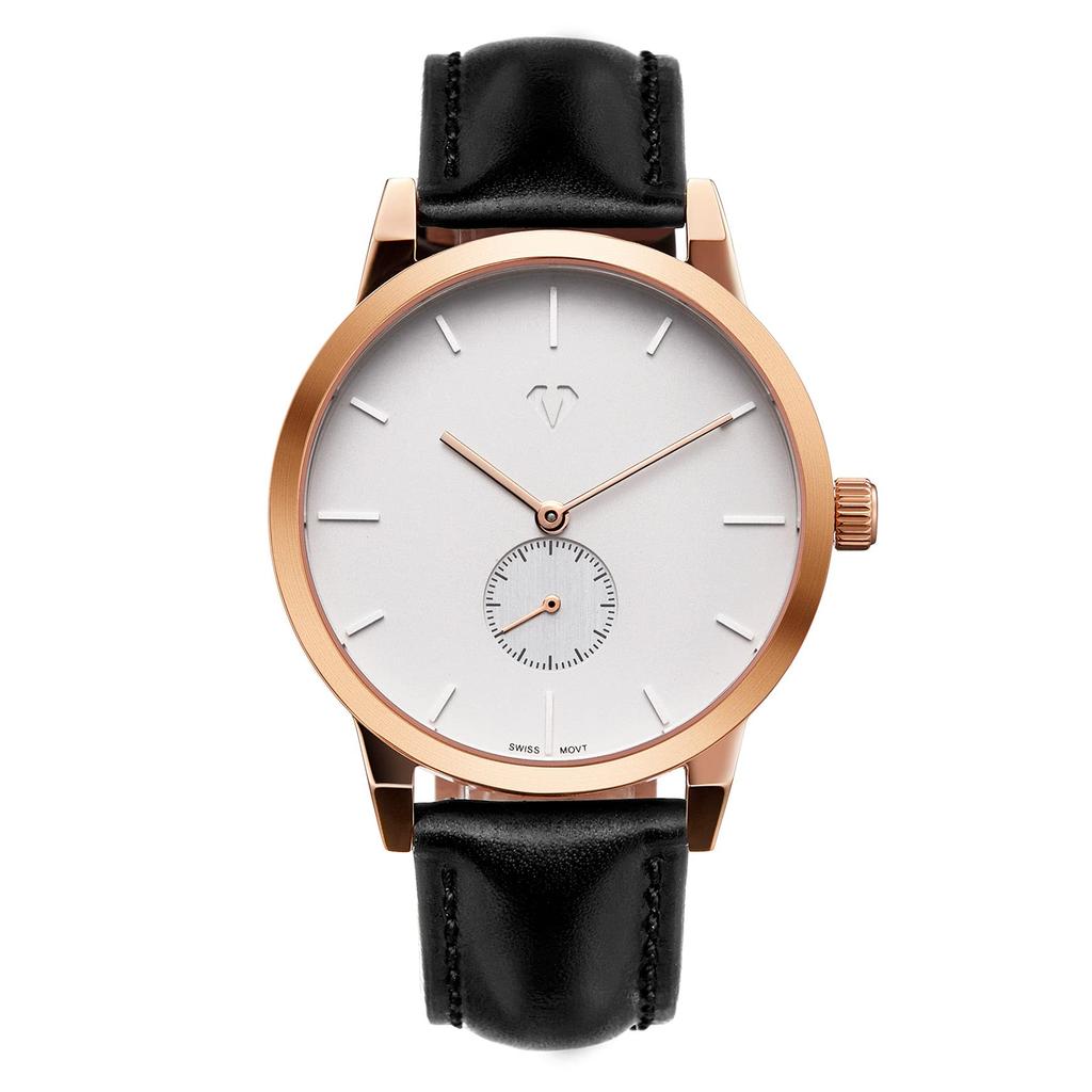 SURVAN WatchDesigner Swiss Quartz Sapphire Genuine Leather Water Resistance Men's Watch, Top-Level Construction, Movement, Mirror, Strap, 50-M