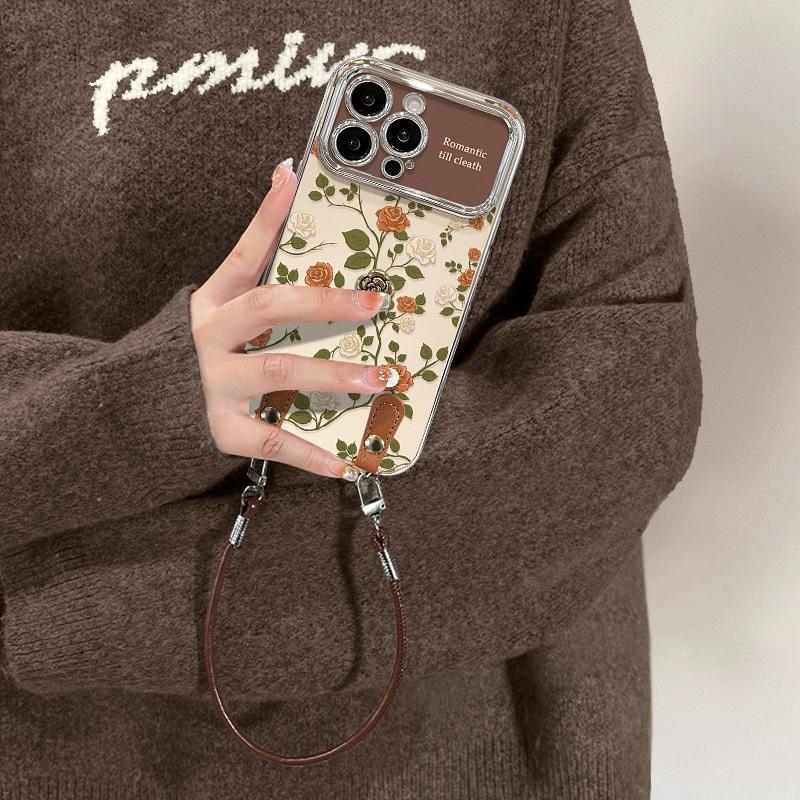 Stilvolle Handyhülle mit Rose für iphone 17 16 15 14 13 12 11 Pro Max Galvanisierte Hartschale