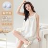 With chest pad vest shorts pajamas women's summer cloud cotton sweet and cute girl style sleeveless loungewear set