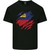 Torn Liechtenstein Flag Liechtensteiner Day Football Unisexs Light Cotton TShirt
