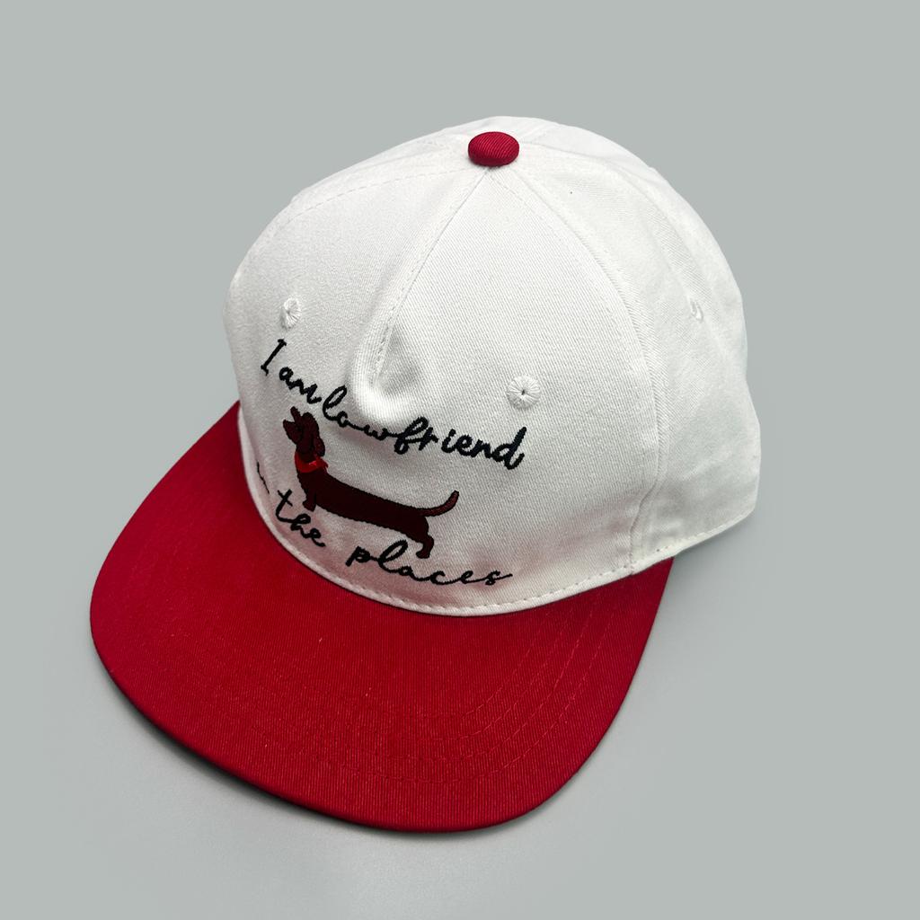Flat Brim Cartoon Dachshund Dog Cat Embroidered Baseball Cap Men And Women Hip Hop Street Color Matching Cute Cap