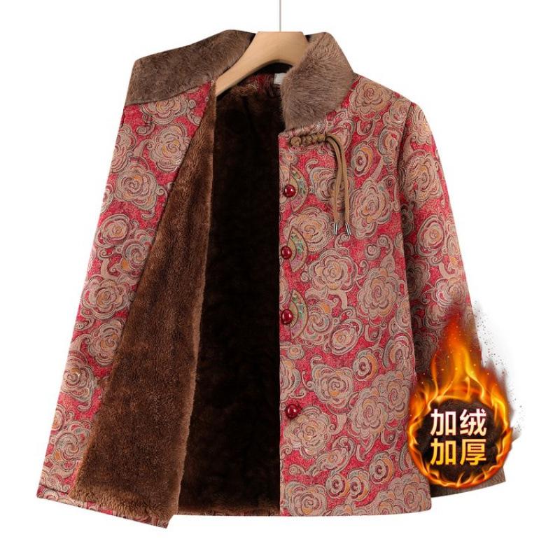 Winter Warm Cotton-padded Clothes Piled Cotton-padded Clothes Thickened Old Lady Jacket Cotton-padded Jacket