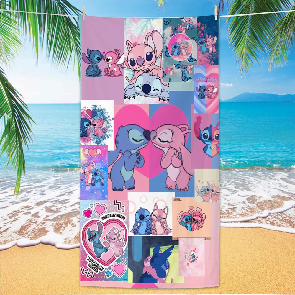 American Cartoon Figure Print Thick Microfiber Beach Towel Quick Dry Bath Blanket For Kids