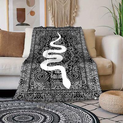 1pc Snake Print Blanket,Soft Warm Throw Blanket Nap Blanket For Couch Sofa Office Bed Camping Travel