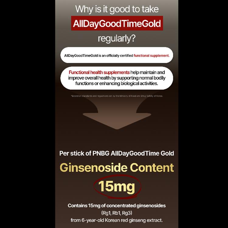 PNBG (PoongyunBogam) - Korean Red Ginseng All Day Good Time Gold (Red Ginseng Stick)