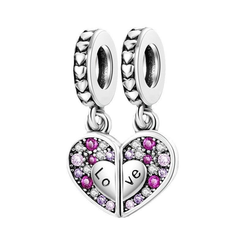 S925 Silver DIY Beaded Bracelet And Necklace Set With Family Friendship Love Pendant Charms For Handmade Jewelry Making